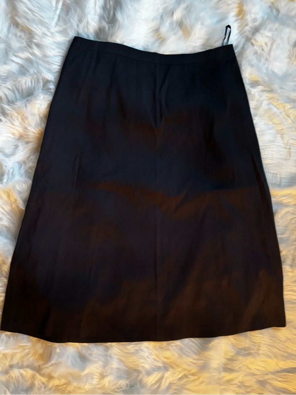 Eileen Fisher DARK GREY Midi A-Line Skirt - Minimalist Tailored Style 100% SILK